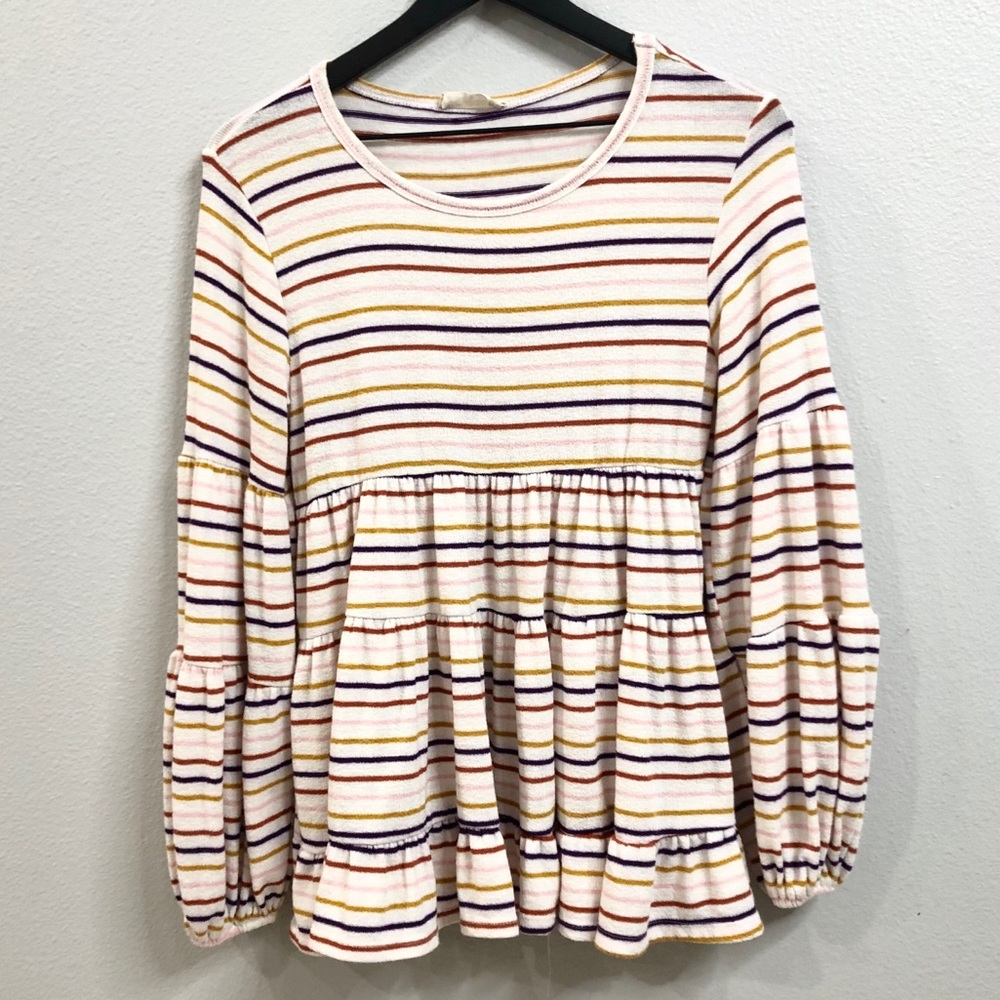 Altar’d State French Terry Babydoll Sweater Blouse